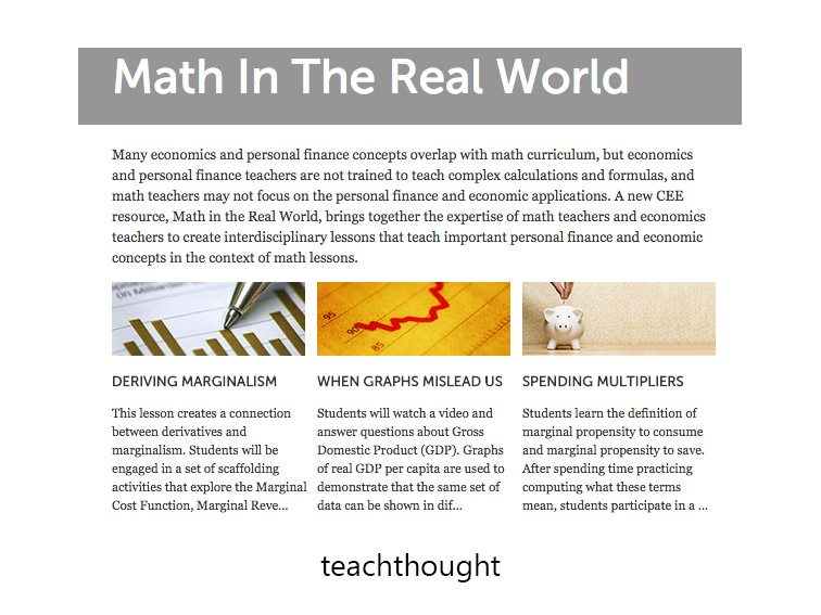 Math In The Real World: 400 Lessons From EconEdLink