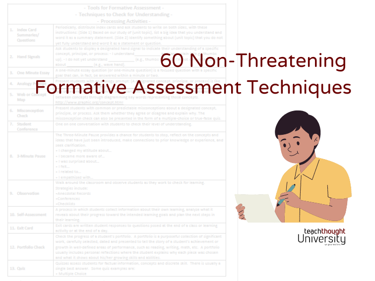 60 Non-Threatening Formative Assessment Techniques