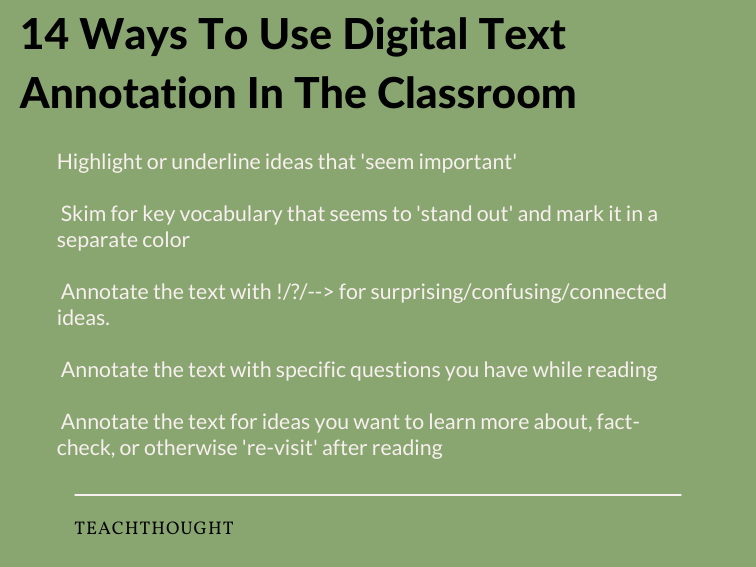 14 Ways To Use Digital Text Annotation In The Classroom